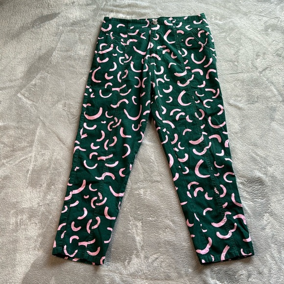 Lucy & Yak Camden Trousers Organic Cotton Watermelon Print Green Size 34 - Picture 5 of 16